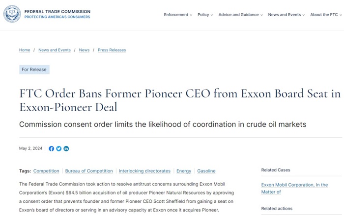Hoa Kỳ: Cựu CEO Pioneer Natural Resources bị cáo buộc thông đồng với OPEC “thổi giá” dầu mỏ
