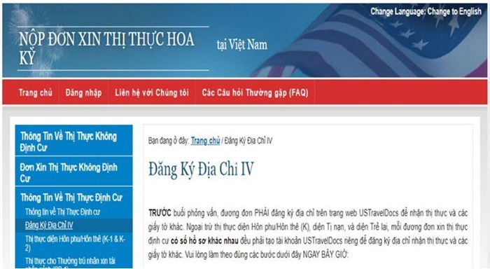 Thay đổi thông tin về giao nhận giấy tờ khi xin thị thực Hoa Kỳ