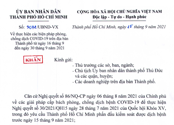 Lộ trình trở lại trạng thái bình thường mới của TP.HCM