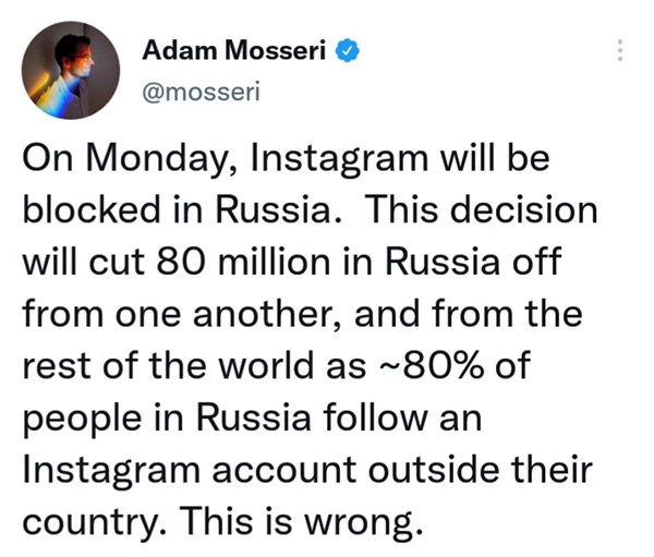 Nga chính thức hạn chế quyền truy cập vào Instagram